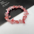 b57 Blue Evil Eye Crystal Bracelet Irregular Natural Stone Beads Chip Jewelry Amethyst Aquamarine Rose Quartz Bangles for Women Qme Pink
