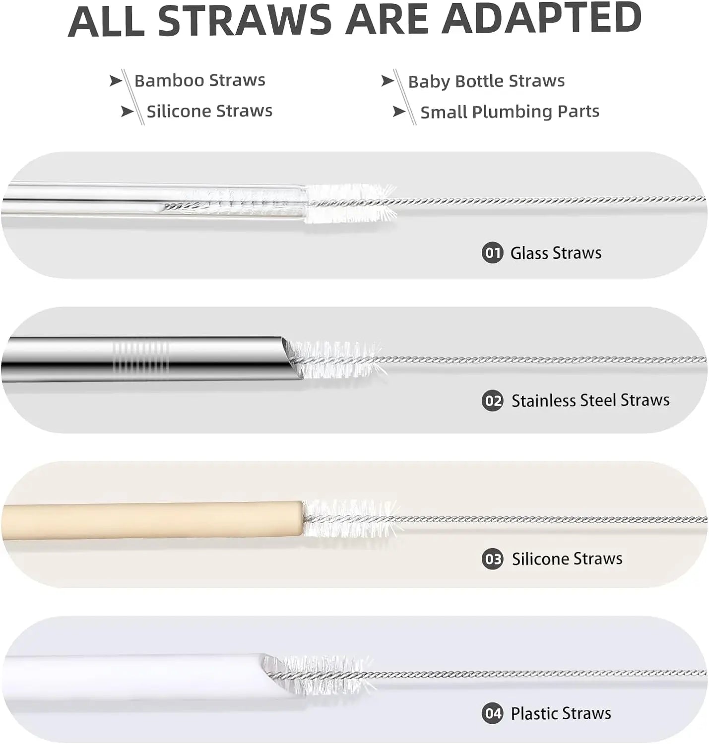 Long Straw Cleaning Brush Straws Water Bottles Nipple Cups Tubes Qme