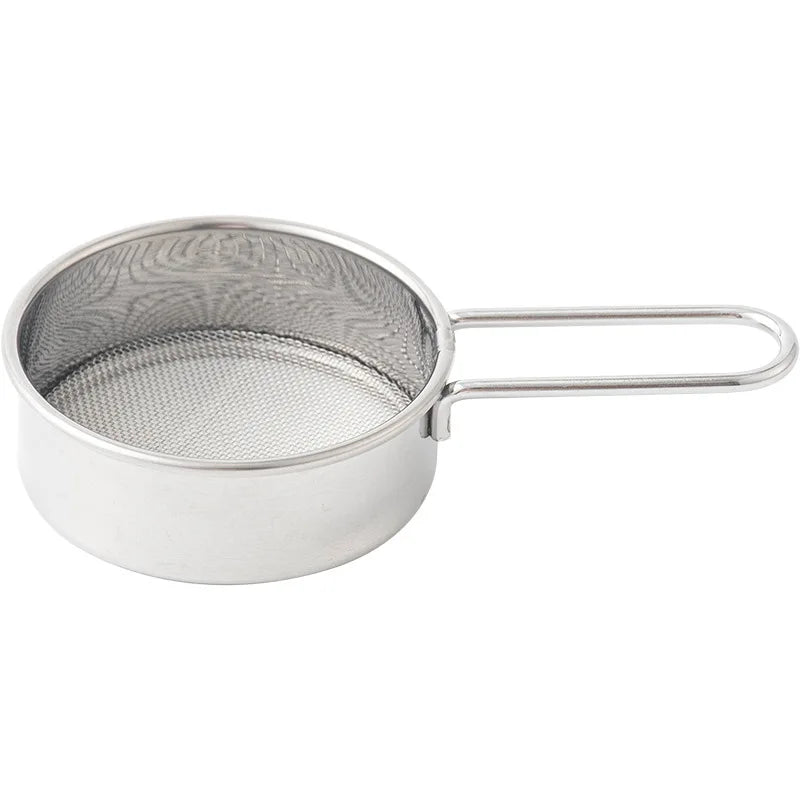 Mini Flour Sieve Small Stainless Steel Strainer Flour Sifter Drainer for Baking, Powder, Sugar and Coffee Pastas Tea Strainer Qme Silver Mini