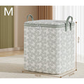 Large Capacity Foldable Quilt Storage Sack for Home Moving Student Dorm Clothes & Comforter Bag Travel Luggage Box Qme Grey M