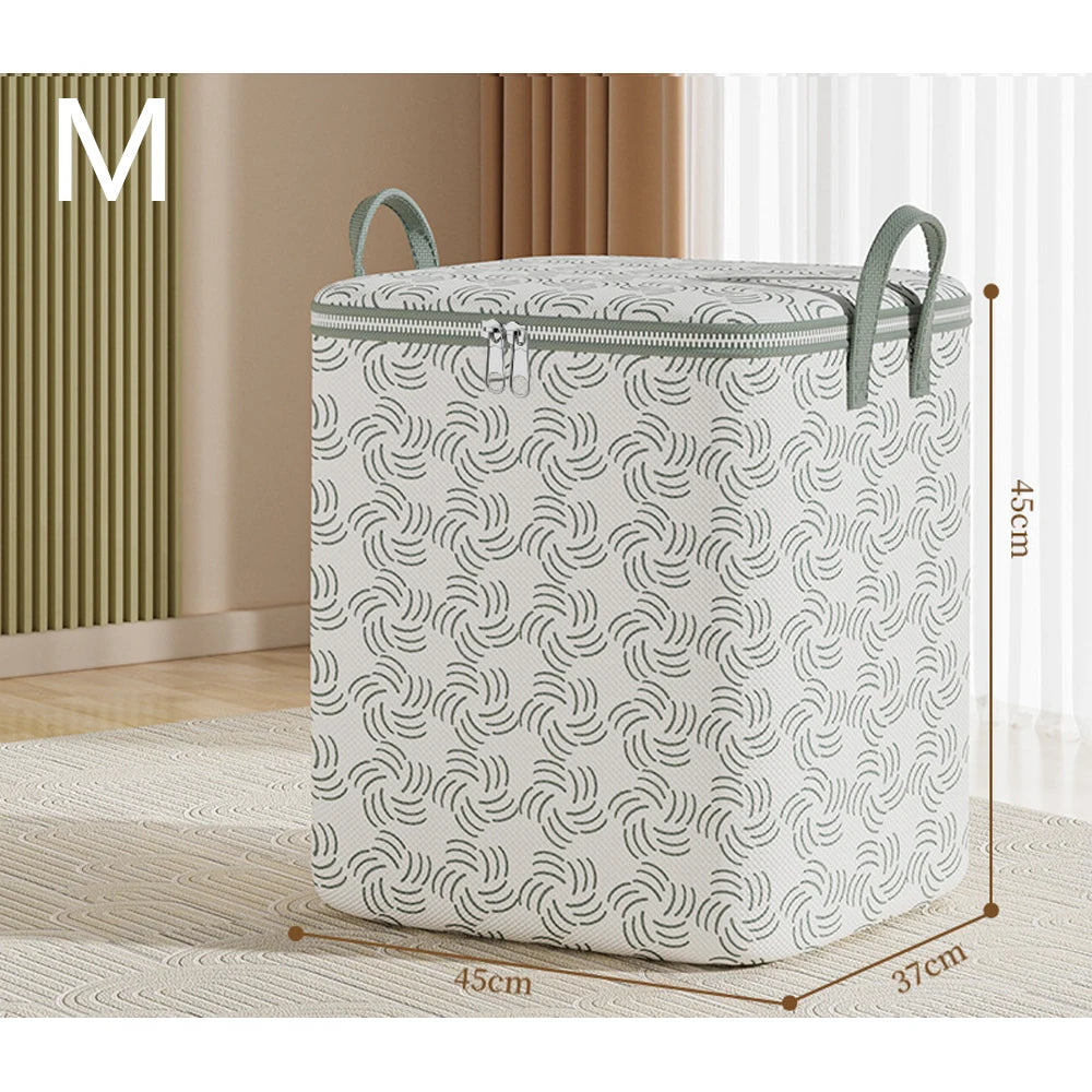 Large Capacity Foldable Quilt Storage Sack for Home Moving Student Dorm Clothes & Comforter Bag Travel Luggage Box Qme Grey M