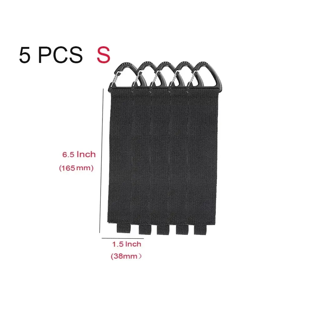 Cord Organizer Holder with Triangle Buckle Wire Manager Power Cord Management Nylon Heavy Cord Storage Straps for Cables Hoses Qme 5pcs-S