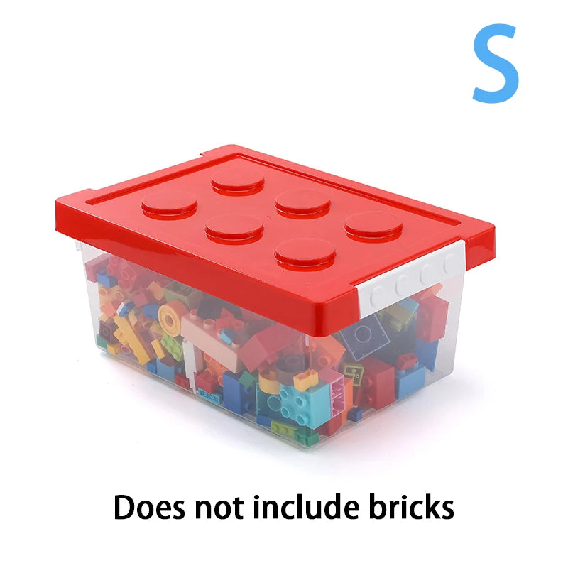 Kids Building Block Storage Box Toys Organizer Stackable Block Case Container Books Stationary Holder Sundries Snack Container Qme S Red