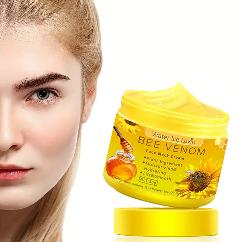 Bee venom Neck cream Moisturizing Sagging Improvement Reduce Fine Lines Damaged Skin Repair Facial Cream Nourishing Skin Care Qme