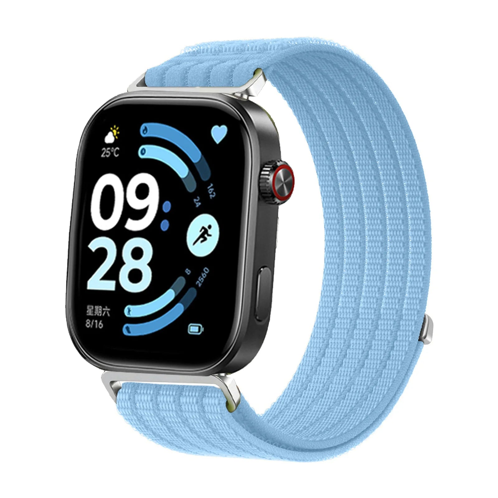 A Sweatproof Light Cloud Texture Nylon Watchband Adjustable Sport Daily Loop for Xiaomi Mi Band 9/10 pro Redmi Watch 5/6 Qme LightBlue Redmi watch654