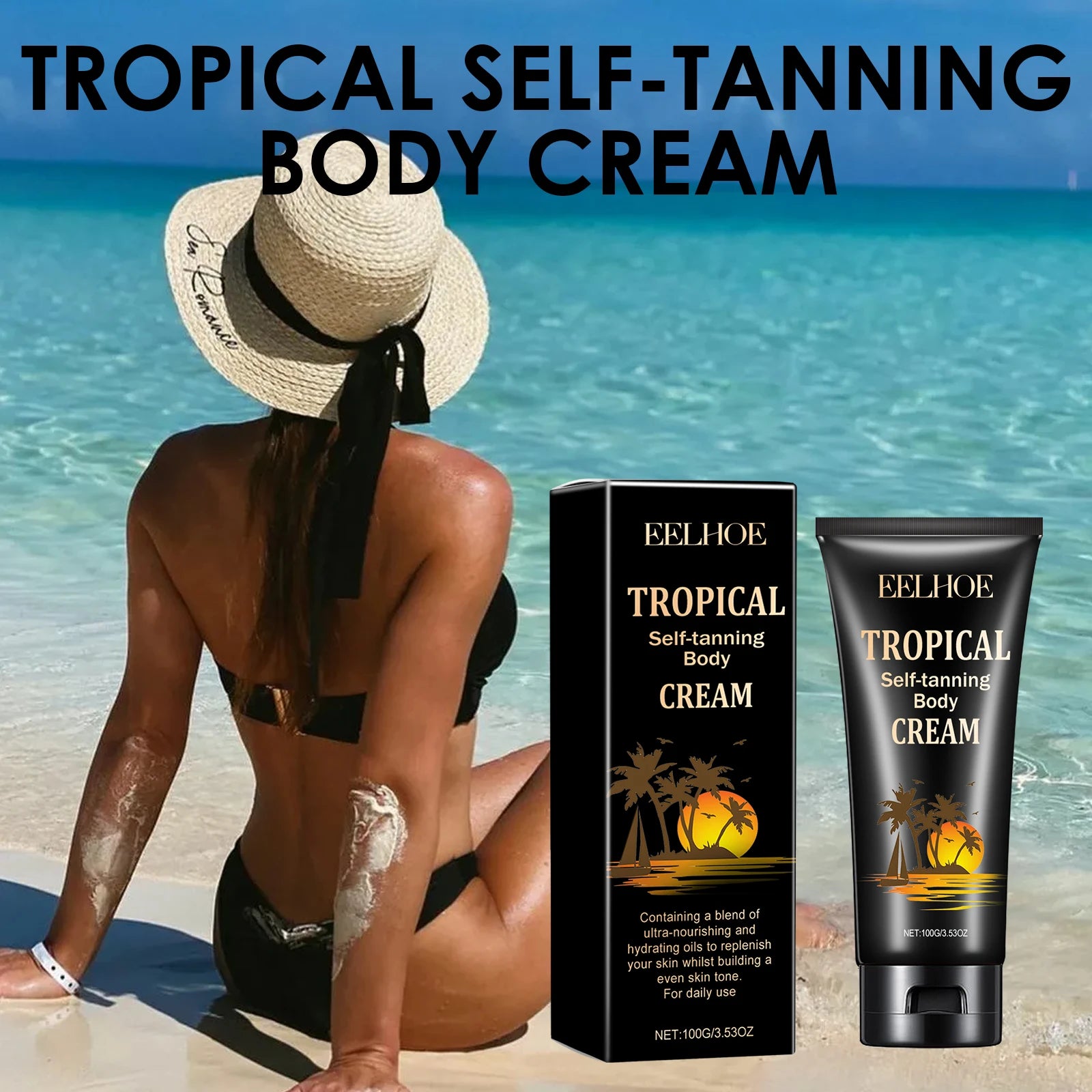 Body Self-Tanning Cream Self Tanner Quick Tanning Accelerator Body Natural Bronzer Dark Wheat Color Moisturizing Fake Tan Cream Qme