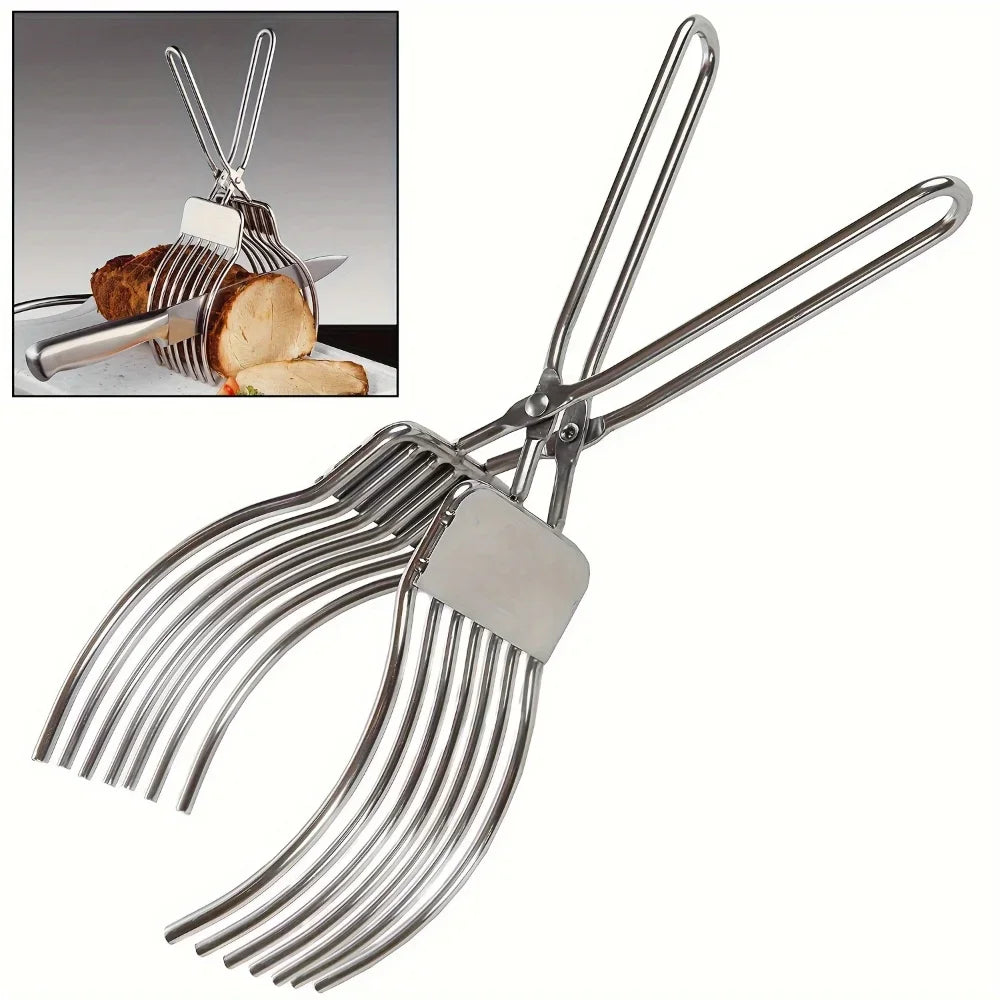 Stainless Steel BBQ Slicer Meat Cutter Multi-function Camping Kitchen Qme