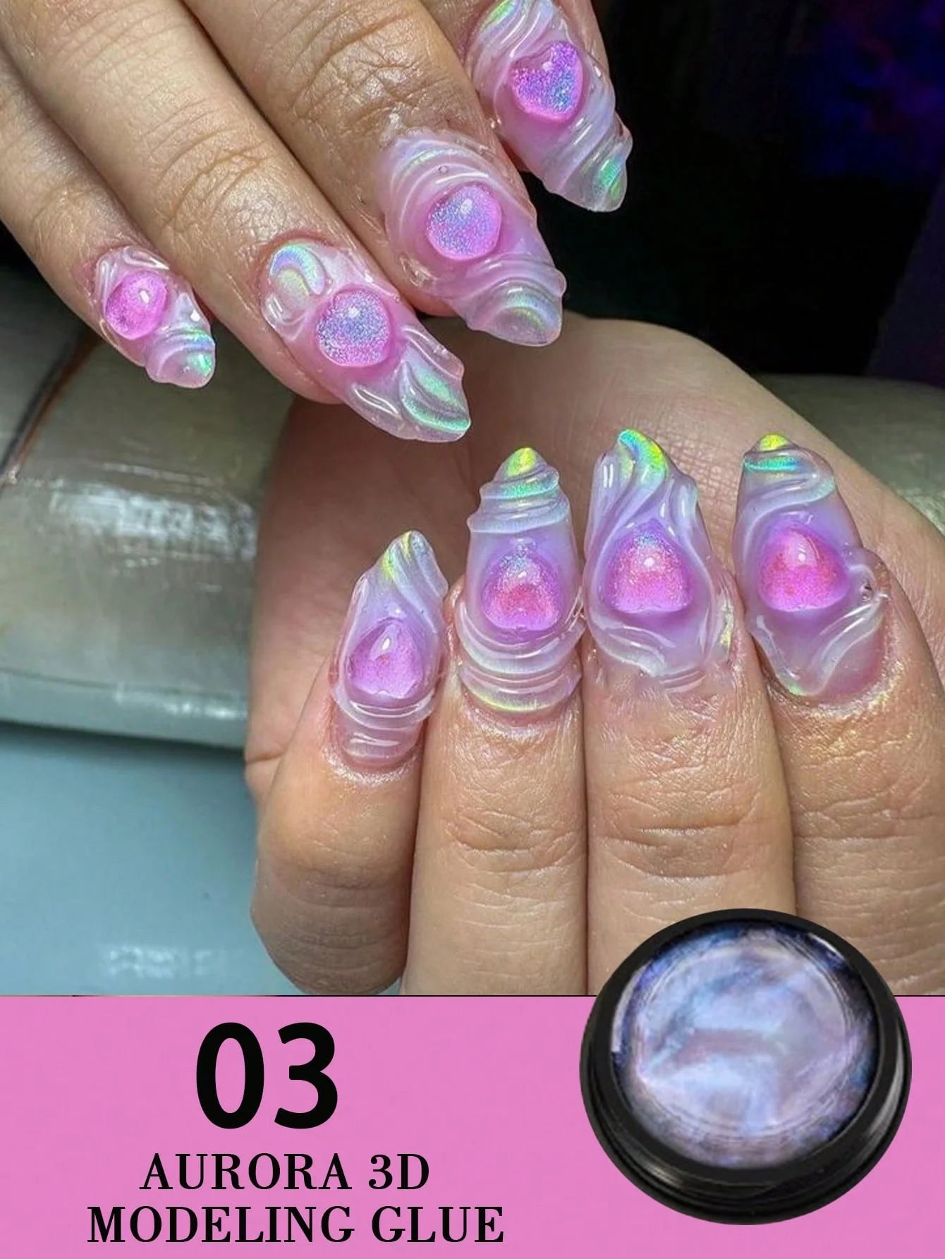 3D Nail Art Molding Gel Stereo Carve PVC Soft Solid Knead Into Qme 003