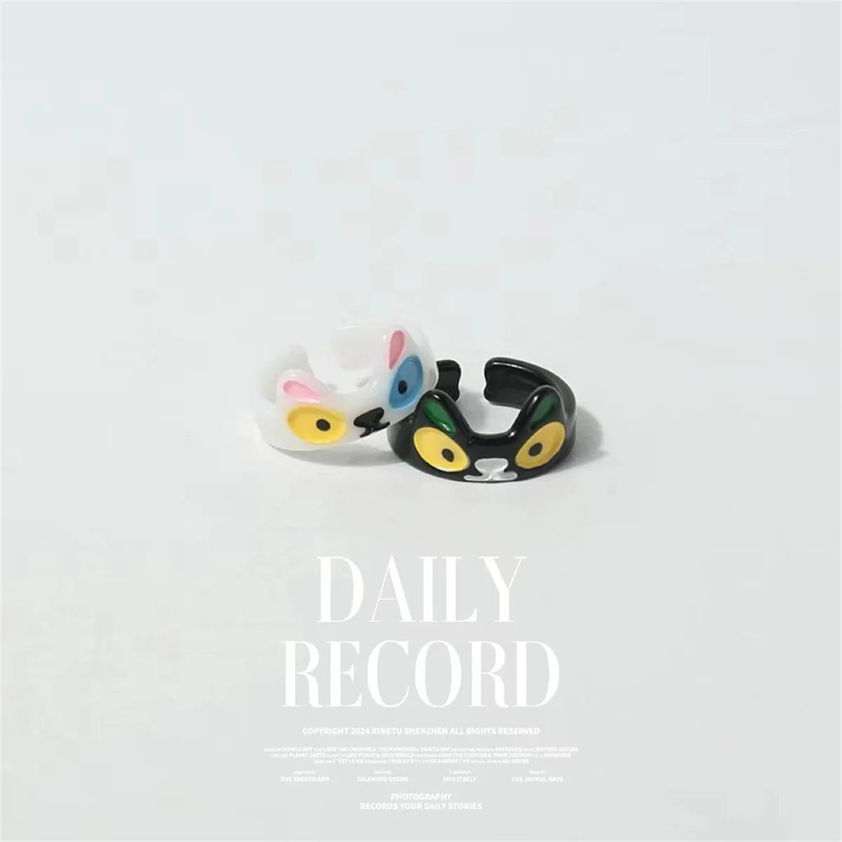 Cute Cartoon Cat Ring Aesthetic 3D Resin Ring Women Jewelry Gift Girls Hip Hop Women Men Birthday Gothic Halloween Rings Women Qme