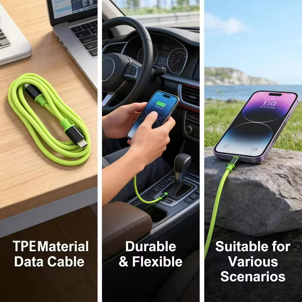 240W USB-C Fast Charging Cable USB A to C & USB C to C Quick Charge Cord PD Date Wire For iPhone Samsung Xiaomi Huawei OPPO VIVO Qme