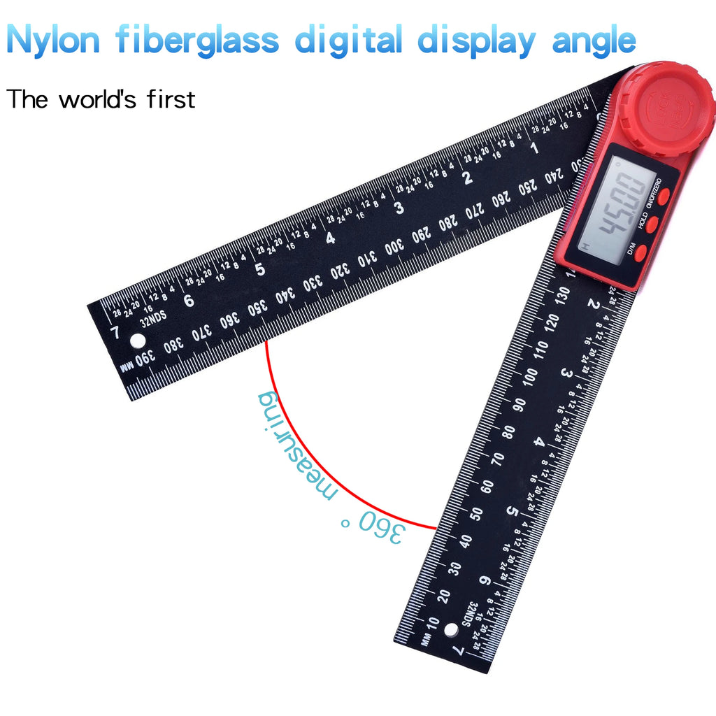 8'' Digital Angle Finder Ruler Protractor Inclinometer Electron Qme Black 200mm