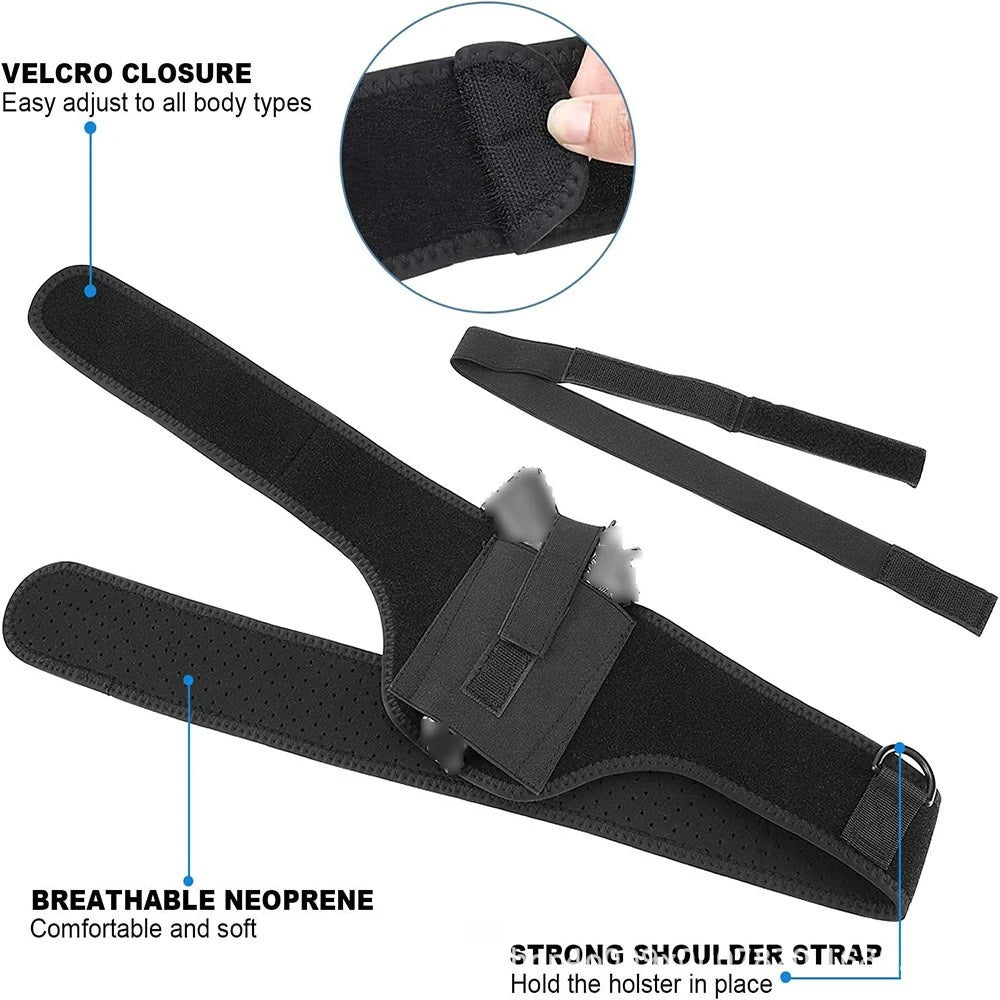 Neoprene Quick Dial Concealed Shoulder Holster Tactical Portable Gun Qme