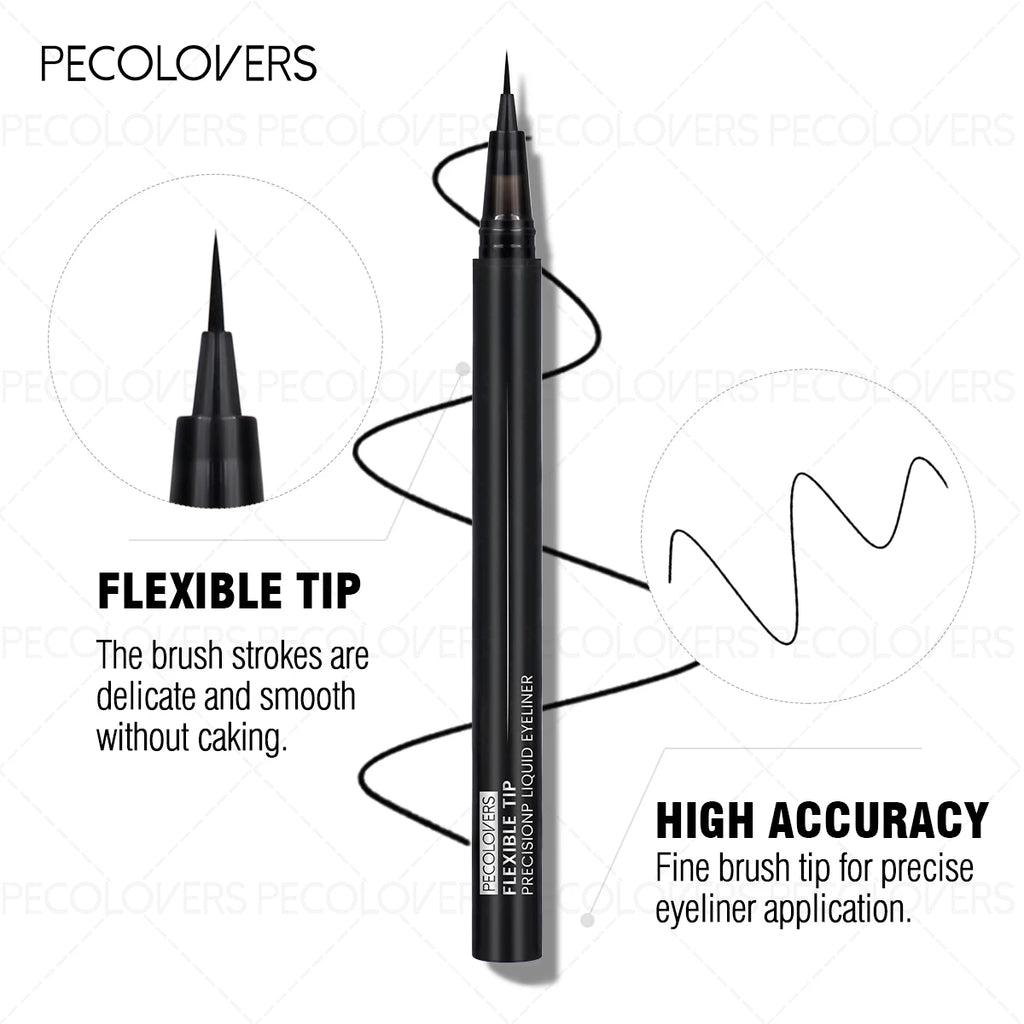 Black Liquid Eyeliner Accuracy Soft Texture Flexible Tip Design Qme