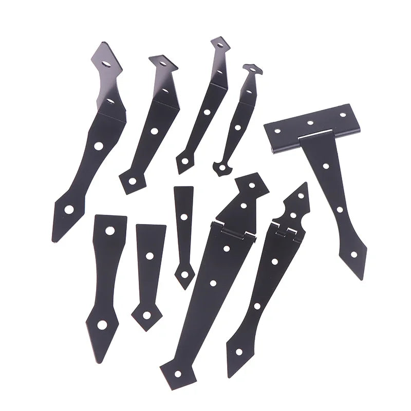 Durable 2PCS Furniture Cupboard Door Hinge Folding Black Iron Hinge For The Cabinet Door Hardware Accessories For Home Use Qme