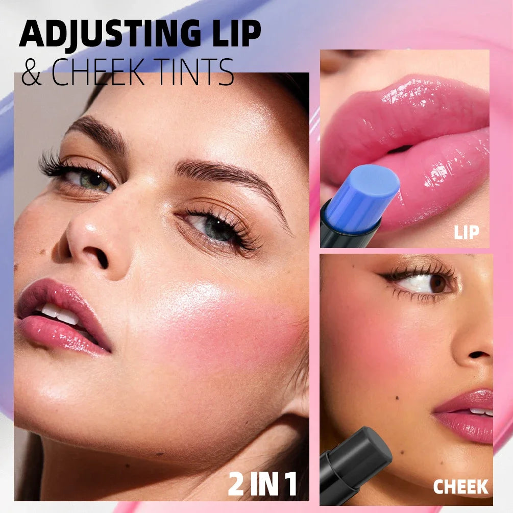 QIBEST Blue Color Changing Lip Balm Moisturizing Temperature Change Color Lipstick Long Lasting Lip Stain Tint Lips Cosmetics Qme