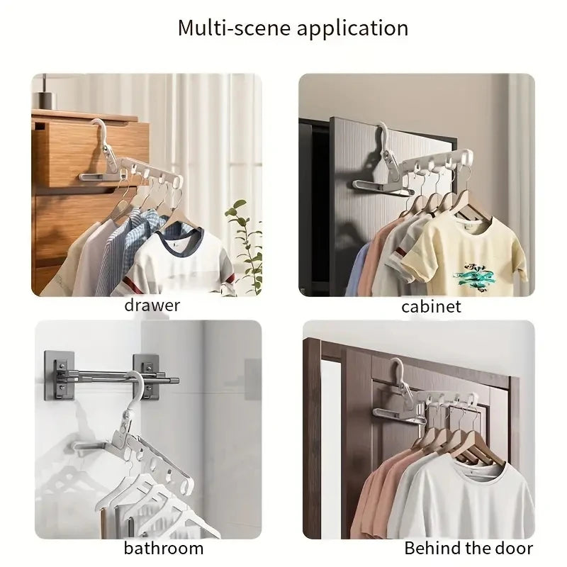 Folding Hanger Rack Heavy Duty Clothes Hangser Clothes Storage Organizer For Travel Dorm Essential Drying Tool For Clothes Qme