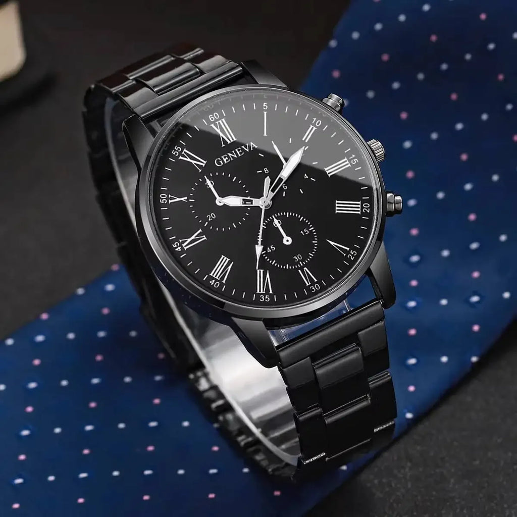 Fashion Men's Business Watches Luxury Quartz Wrist Watch for Man Black Watch Men's Watch Homo (Without Box) Qme