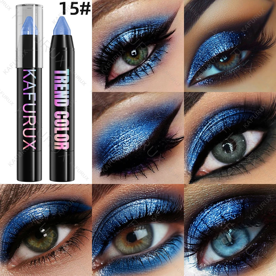 Metallic Glitter Eyeshadow Pencil Waterproof Pearlescent Nude Eye Qme 15