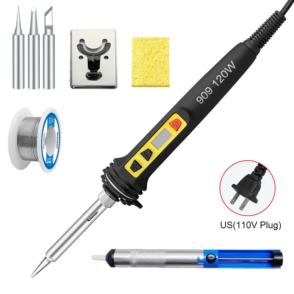 100W 120W Digital Soldering Iron Repair Tool Electric Dual Qme 909S-SET2-110V EU