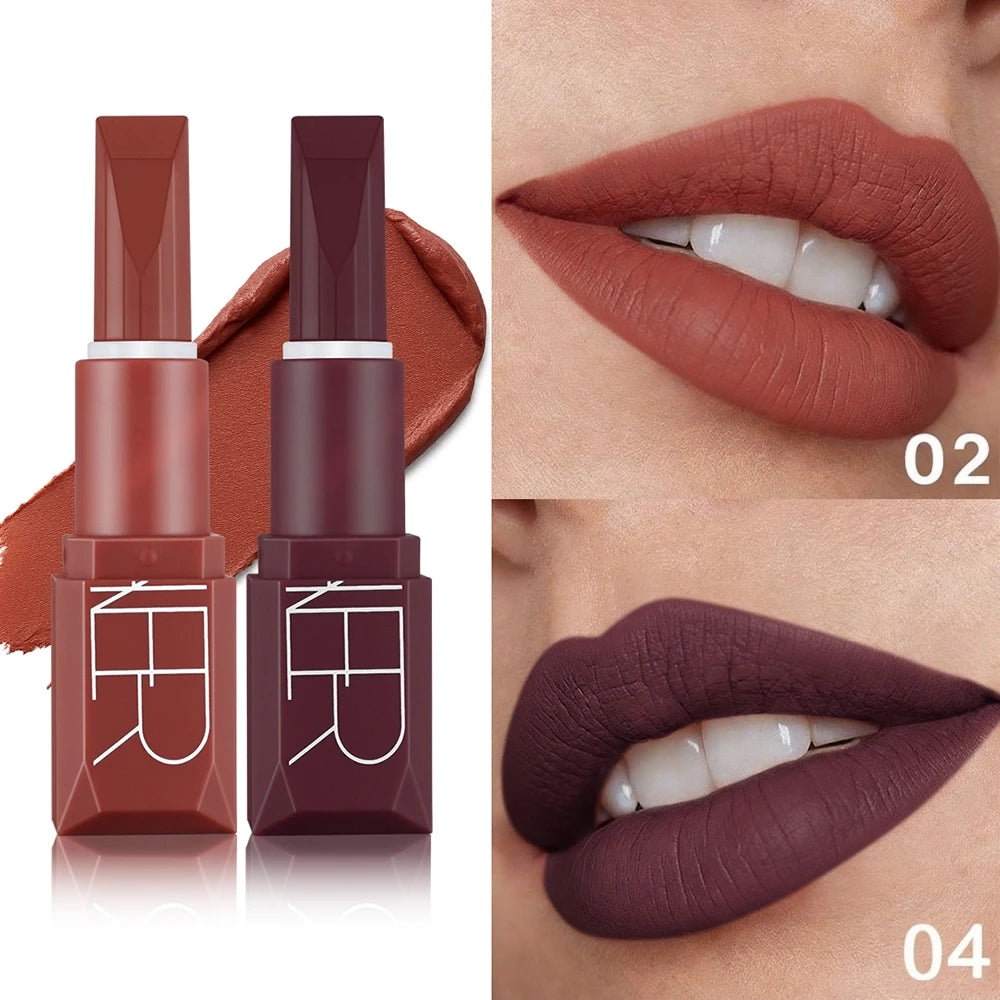 Velvet Lipstick Duo Creamy Smooth Application Pigment Long Lasting Qme 02 04 8g Full Size
