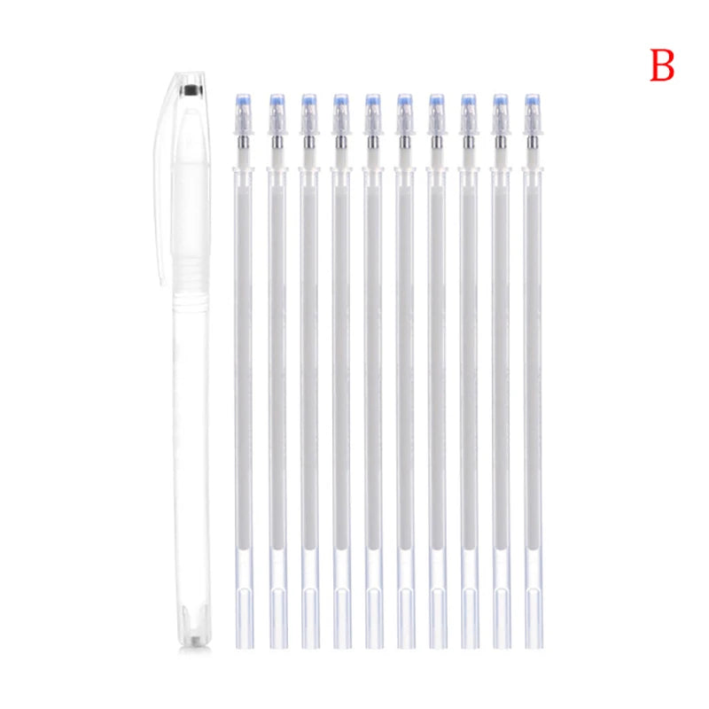 10pcs Heat Erasable Pen High Temperature Disappearing Fabric Marker Qme B