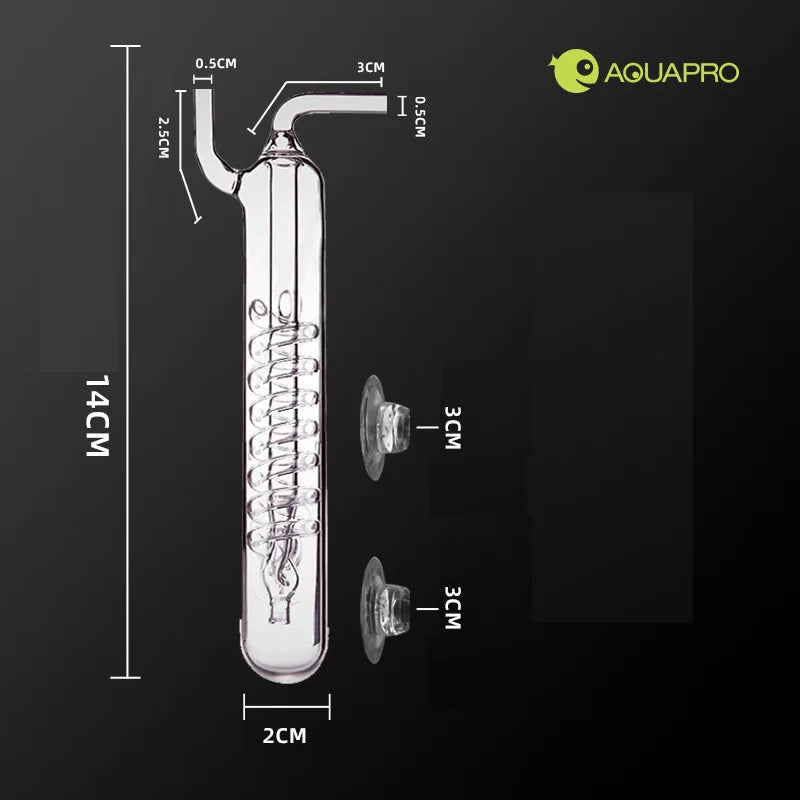 Aquarium Spiral Bubble Recorder Diffuser Glass CO2 Bubble Counter ADA Style Atomizer Water System Fish Tank Plant Pet Products Qme