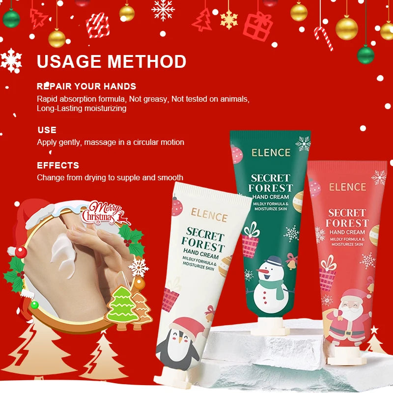 Christmas Hand Cream Durable Moisturizing Nourishing Brightening Qme