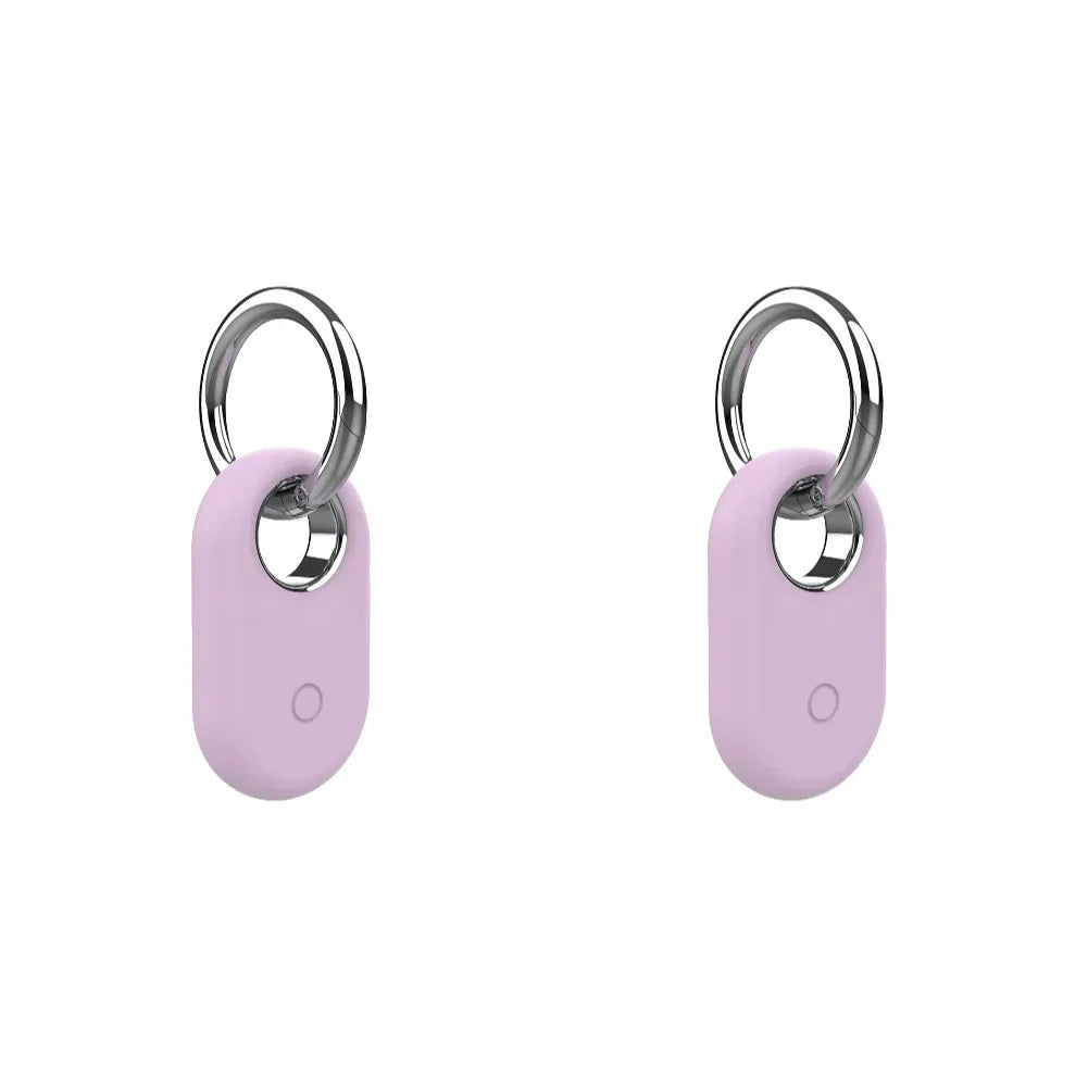For Samsung Galaxy SmartTag 2 Locator Tracker Case Keychain Anti-Scratch Protective Skin Cover For Smart Tag Tracker Holder Qme 2PCS Purple