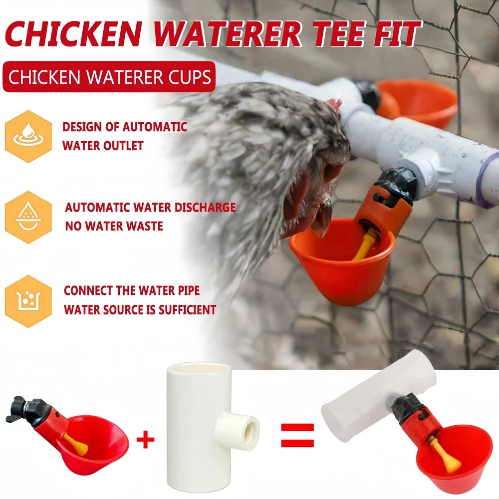 Automatic Chicken Water dispenser Plastic poultry drinking bowl Straight Pipe Farm chicken Coop Automatic Drinking Water System Qme