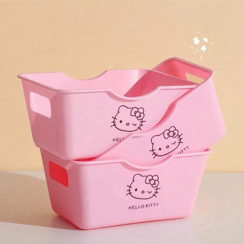 Sanrio Cute Hello Kitty Desktop Decoration Storage Basket Qme