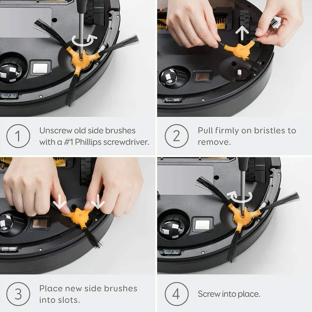 2x Side Brushesor For RoboVac 11+ (11 Plus) 11C Robot Broom Vacuum Cleaner Attachments Replacement Accessories Qme