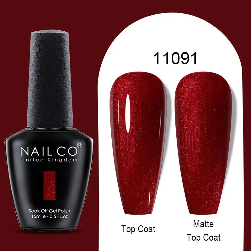 NAILCO Winter Red Gel Nail Polish Semi Permanent Soak Off Varnishes Qme