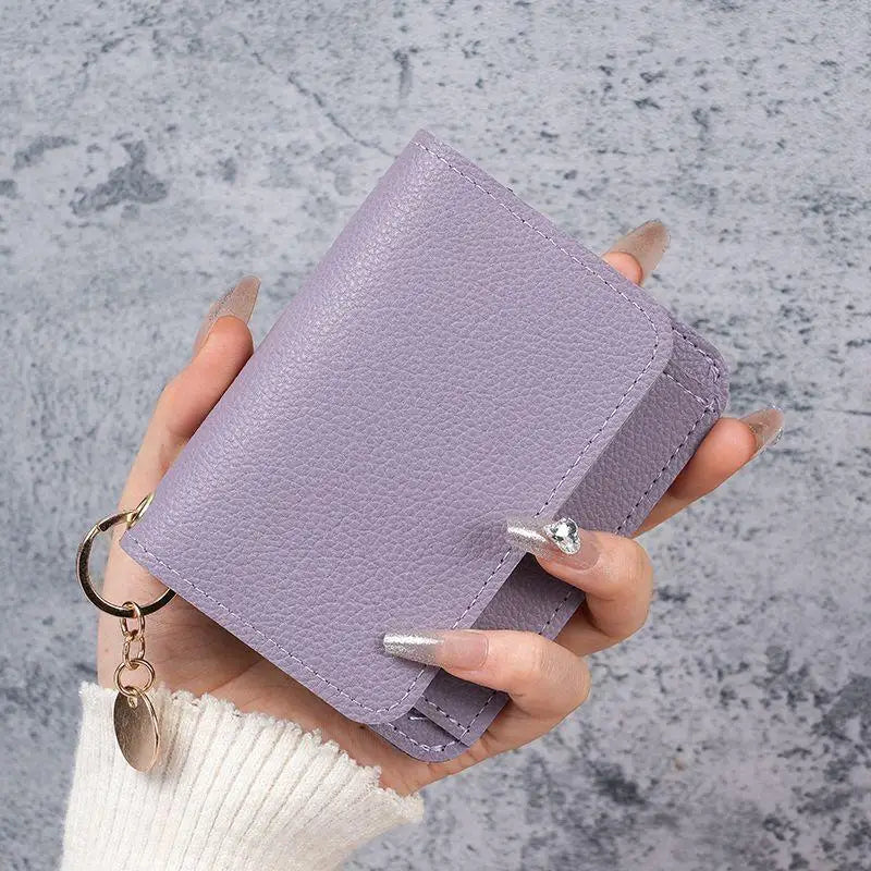 Korean Version Women's Coin Purse Short Fashion Multifunctional Qme Purple