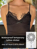 1 breast sticker, female chest tattoo sticker, pure black element lotus pendant, emotional tattoo sticker, elegant and personali Qme Default Title