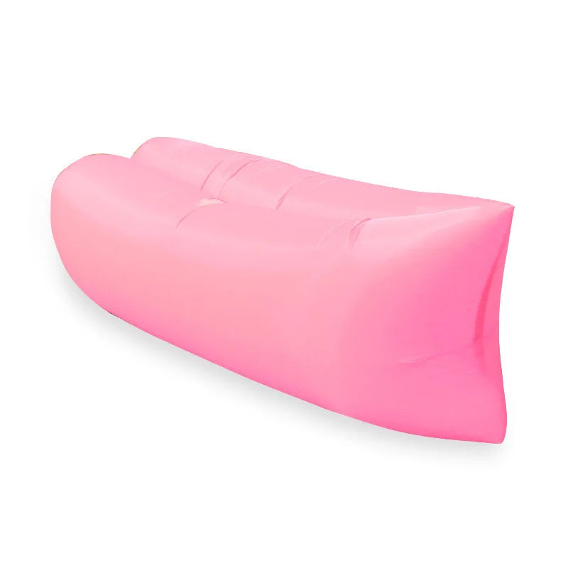 Lazy Inflatable Sofa Portable Beach Camping Air Sofa Air Cushion Outdoor Party Music Festival Adult Inflatable Sleeping Bag Qme Pink