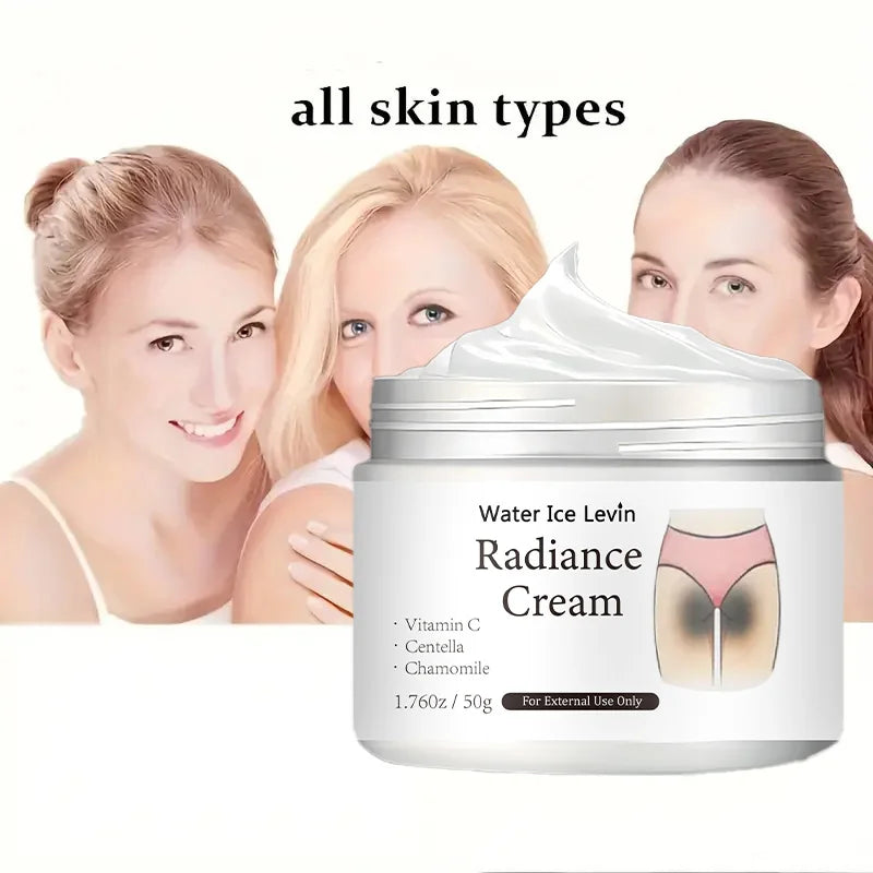 50g of Radiance Cream - Contains Vitamin C, for Private Areas, Underarms, Joints, Improves the Appearance of Melanin, and Illuminates the Skin Inside the Buttocks and Thighs Qme