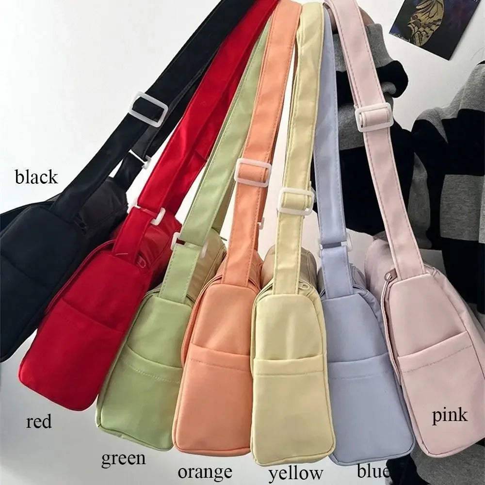 Canvas Shoulder Bags Women Simple Large Capacity Students Couples Shoulder Crossbody Commuter Casual Versatile Class Tote Bag Qme