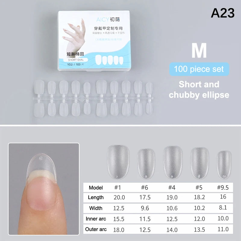 Box Matte Medium Short Press Nails Matt Soft Gel Fake No Polishing Qme A23