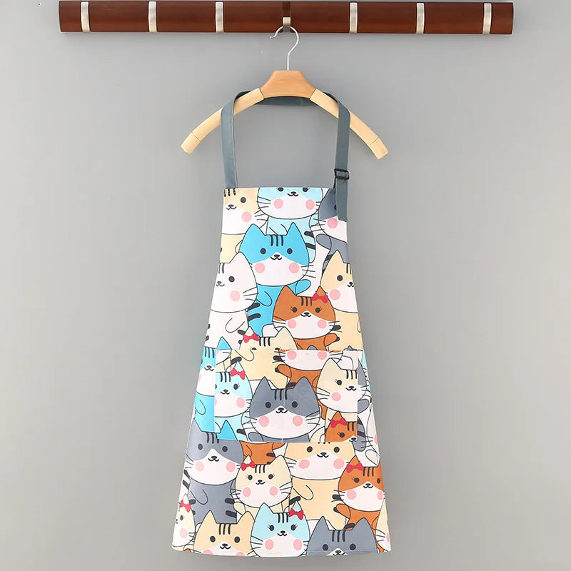 1pc Cartoon Sunflower Apron, Summer Thin, Adjustable Strap Women'S Sleeveless Kitchen Apron Home Kitchen Clean Qme A4 OneSize