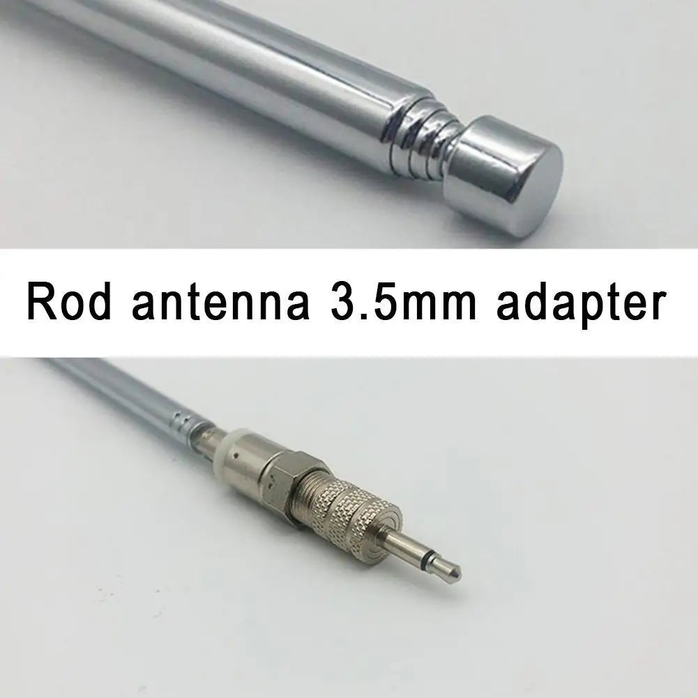 Rod Antenna 3.5mm Adapter FM Radio Antenna Replacement Telescopic Screw F Type Male Plug Connector AV Stereo Receiver Amplifier Qme