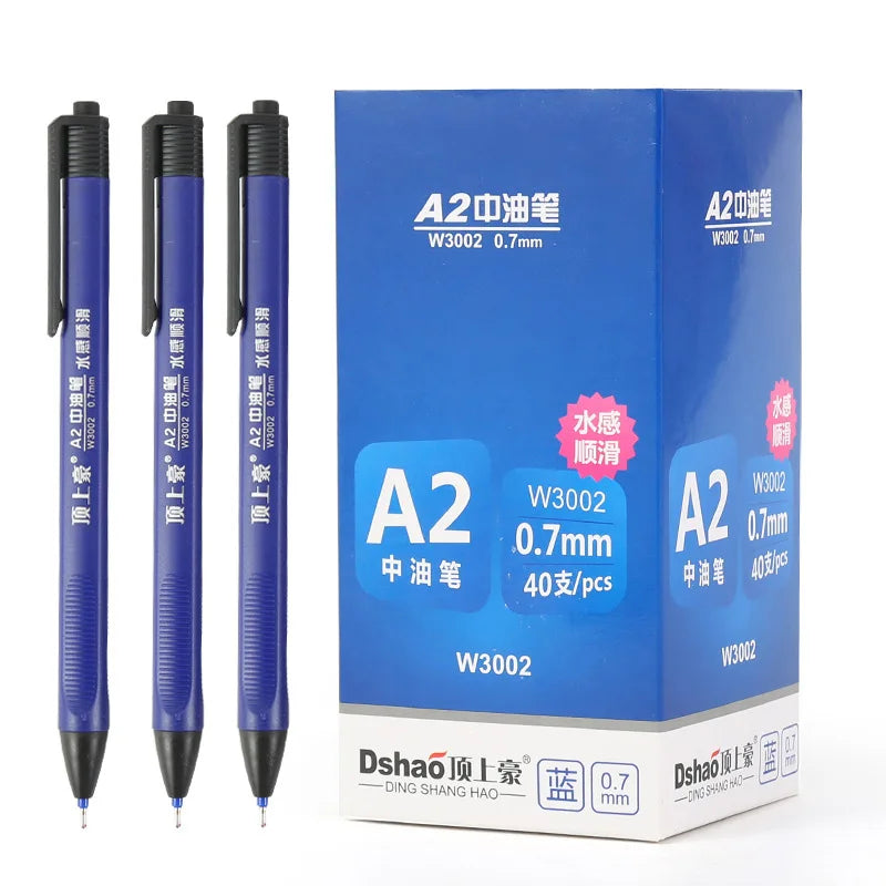 Retractable Ballpoint Pen Basics Black/Blue/Red Ballpoint Pens,Medium Point 0.7mm for Smooth Writing, 10-40 Pack Qme 40 blue