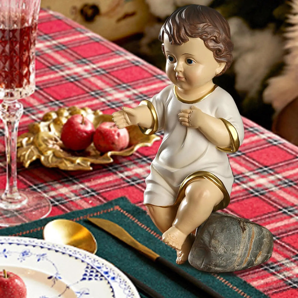 Baby Jesus Figurine Holiday Resin Nativity Ornaments Miniature Catholic Christian Statue Figurines Home Families Decors Qme