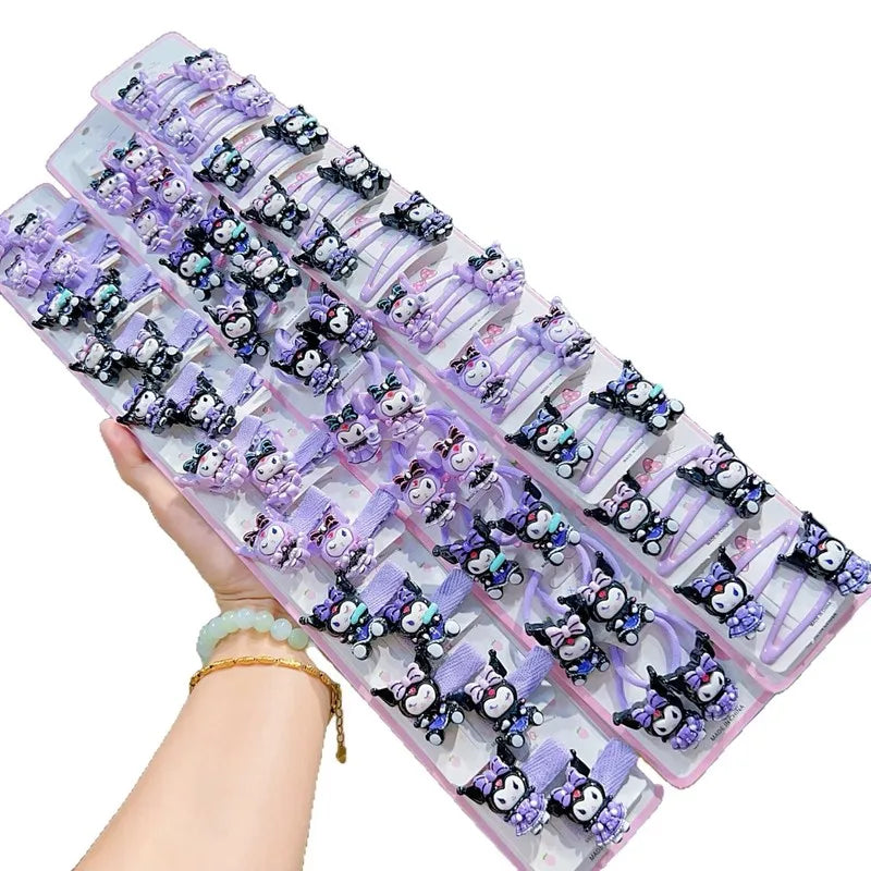 Clowmi Black-purple Hair Clips Ties Cartoon BB Gentle Cute Qme