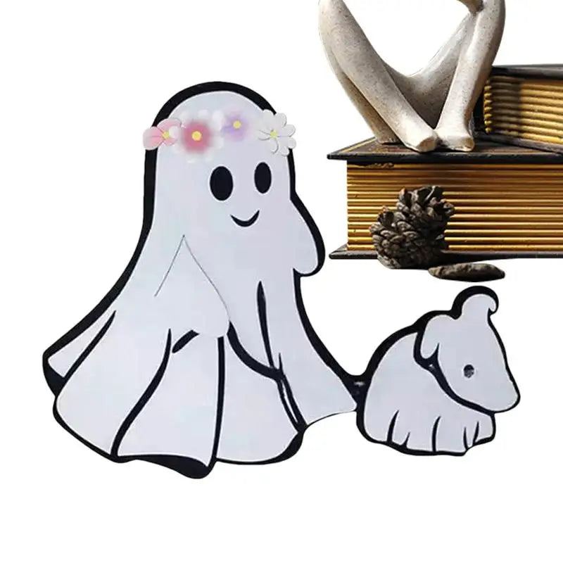 Ghost Dog Figurine Wood Puppy Decor Funny Spooky Walking Statue Cute Qme China Mainland