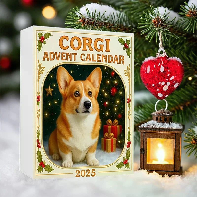 2025, 24 Days Countdown With Cute Corgi Mini Ornaments, Dog-Themed Christmas Decoration Set For Home Décor Qme