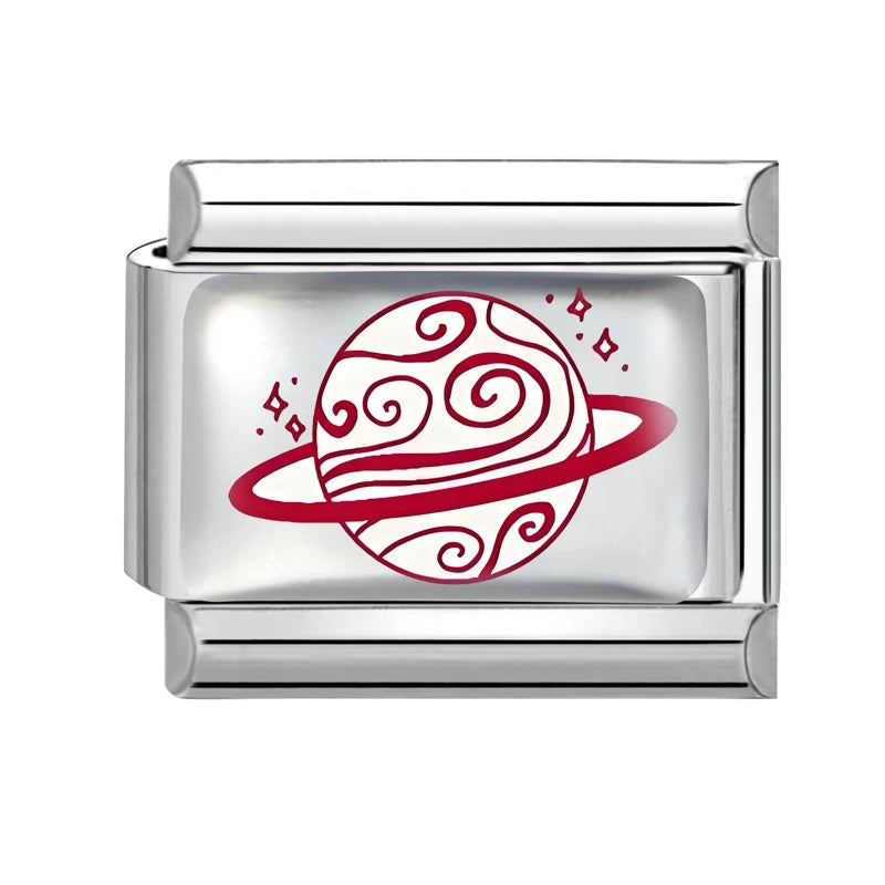 New Y2K Red Series Colorful Love Heart Gift Sun Star Italian Charm Link fit 9mm Stainless Steel Jewelry DIY Making Bracelet Gift Qme Style 23