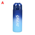 Outdoor Gym Travel Daily Drinking Gradient Sports Water Bottle Large Qme A 650