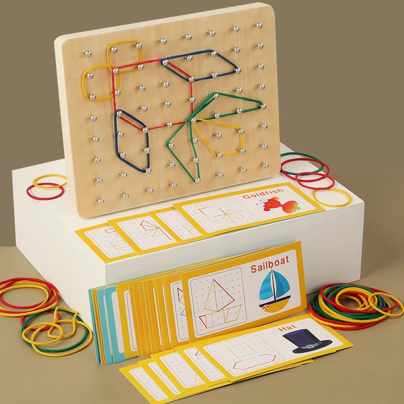 Wooden Geoboard Montessori Toys Geo Board Manipulative Geoboards 4 5 Qme