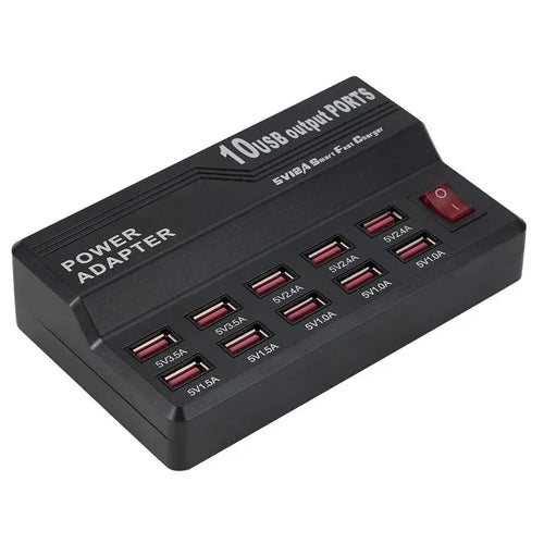 10 Ports USB Charging Station Wall Travel Desktop Charger Hub Power Adapter Charger Digital Charger for IPhone Samsung Qme
