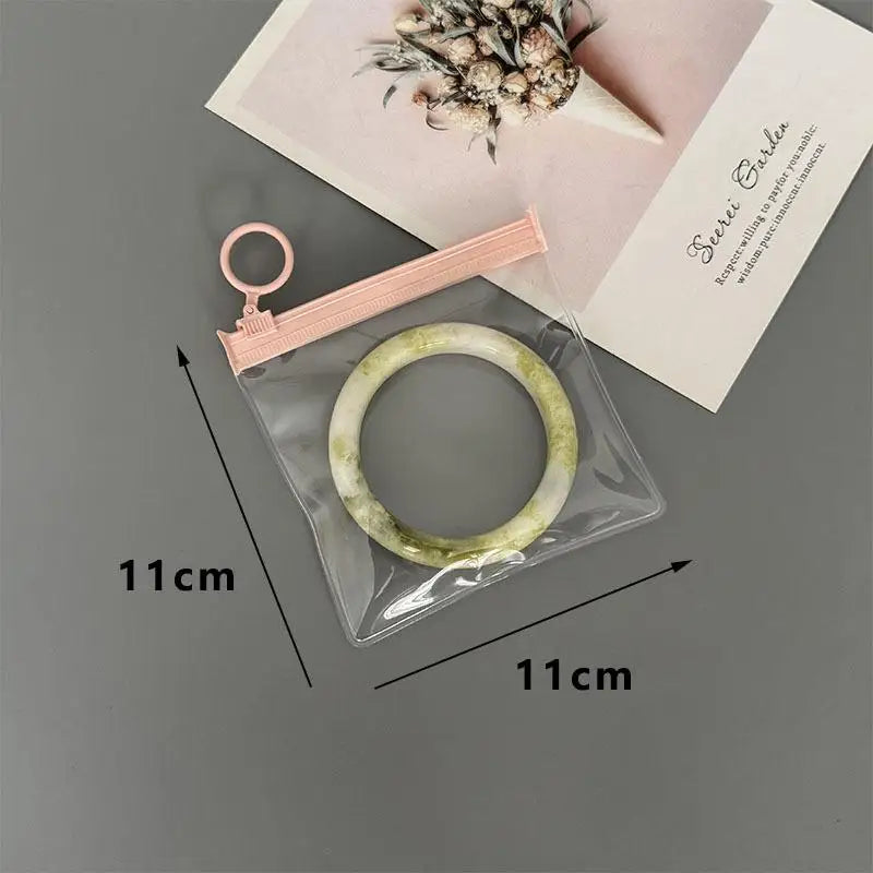 10Pcs Reusable Pink Jewelry Zipper Pouches Soft EVA Plastic Storage Envelopes for Small Jewelry Rings Home Organization Qme Pink 11X11CM
